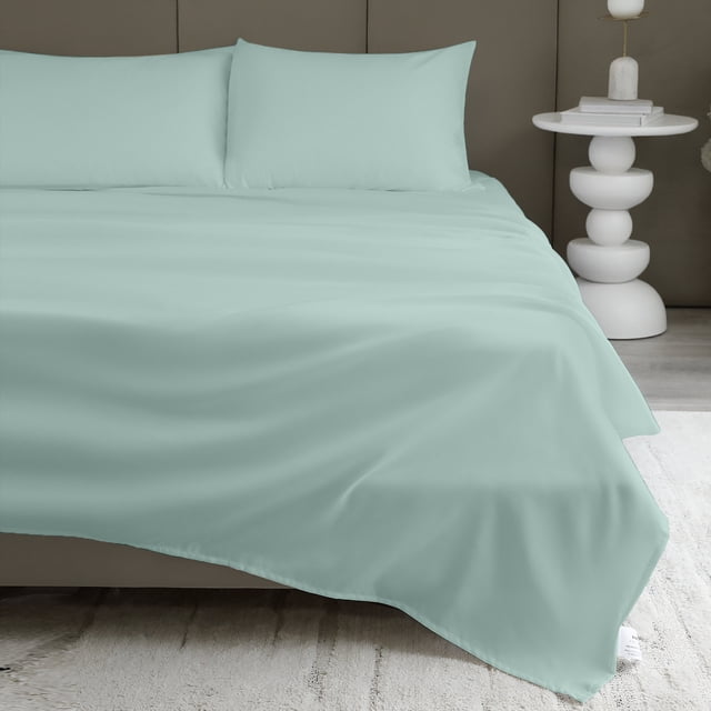Beddora Lightweight Microfiber Sheet Set – Soft, Breathable, Quick-Dry & Wrinkle-Resistant – Includes Flat Sheet, Fitted Sheet & Pillowcases – King – Harbor Grey