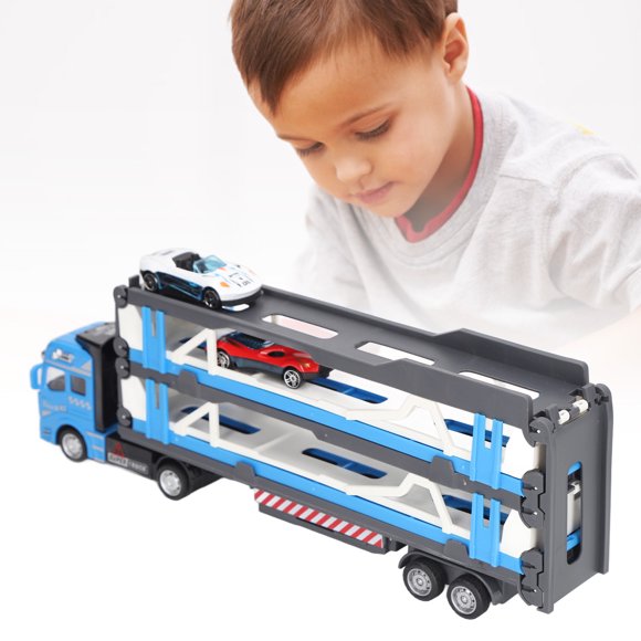 Transport Car Carrier Truck, Mega Hauler Truck Alloy Transport Car Carrier Truck Toy With Ejection Race Track For Children 59.1in