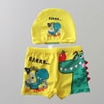 thumbnail image 3 of Sunnyoo Toddler Boys Swim Trunks Cartoon Quick Drying Swimming Shorts & Cap, 3 of 3