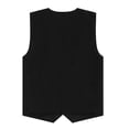thumbnail image 4 of renvena Kids Button Volunteer Activity Vest Button Up Irregular Hem Waistcoat Sleeveless Waiter Black L, 4 of 5