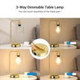 thumbnail image 3 of EDISHINE Gold Lamps Table, Small Bedside Lamps with LED Bulbs, Dimmable, Table Lamp with Glass Lampshade for Bedroom, 3 of 7