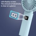 thumbnail image 4 of Limited Time Deal Iumwxz Digital Display Folding Fan USB 5-speed Rechargeable Small Fan Portable Handheld Fan Travel Fan Portable Fan Mini Fan Desk Fan Outdoor Decor, 4 of 8