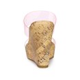 thumbnail image 2 of BLISSFUL STEP Sandales à Talon Compensé à Plateforme à Brides Transparentes pour Femmes Rose Transparent 7, 2 of 7