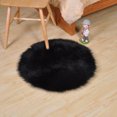 thumbnail image 4 of Amdohai European Imitation Wool Bedside Living Room Carpet Round Diameter 90 White, 4 of 8