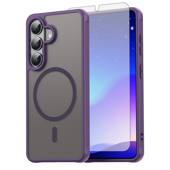 Asuwish Étui de Téléphone Compatible avec S26 5G Magnétique, Dos Mat Translucide Anti-Empreintes Digitales, Étui de Protection Antichoc Antichute de Qualité Militaire pour Cellulaire S 26 26S GS26 G5 Femmes Hommes Violet