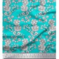 thumbnail image 1 of Soimoi Rayon Fabric Leaves & Floral Block Print Fabric by The Yard 56 Inch Wide, 1 of 3
