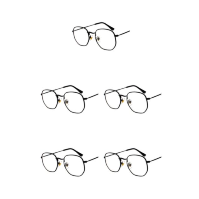 relayinert Fashionable Polarized Lens Small Square For Trendy Style Materials black anti-blue 5Set