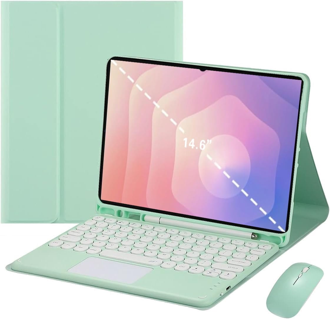 Touch Keyboard Case with Mouse for Samsung Galaxy Tab S11 Ultra 14.6" 2025 (SM-X930/SM-X936B), Magnetically Detachable Bluetooth Keyboard, Slim Stand Cover
