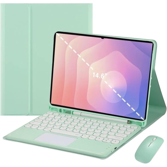 Touch Keyboard Case with Mouse for Samsung Galaxy Tab S11 Ultra 14.6" 2025 (SM-X930/SM-X936B), Magnetically Detachable Bluetooth Keyboard, Slim Stand Cover