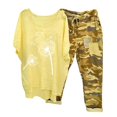 thumbnail image 2 of Mikilon Ensemble de Détente Confortable pour Femmes 2 Pcs Imprimé Décontracté Manches Moyennes Col Rond + Pantalon Jaune-A 2TG, 2 of 6