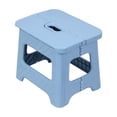 thumbnail image 2 of Folding Stool Plastic Space Saving Small Seat | Compact Lightweight Portable Step Stool for Home Office Outdoor | Multicolor | 22x18x19.5cm | Easy Fold & Storage, 2 of 6