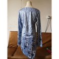 thumbnail image 4 of BJYX T-shirt Femme en Maille Imprimée Florale Ourlet Irrégulier Tunique Pull Manches Longues Col Rond Blouses, 4 of 5