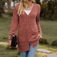 thumbnail image 4 of Yuyuzo Women's Cardigan 2025 Fall Casual Button down Sweaters Open Front Ribbed Knit Sweater Coat with Pockets, 4 of 5