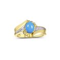 thumbnail image 1 of RYLOS Rings for Women 14K Yellow Gold Swirl Z Ring 7X5MM Oval Gemstone &  Diamond Rings December Tourquoise Jewelry Size 9, 1 of 7
