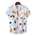 thumbnail image 5 of Chemise en Denim Homme Décontractée Boutons Plage Imprimé Floral Non Positionné Col Rabattu Chemise à Manches Courtes Blouse, 5 of 5