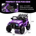 thumbnail image 2 of Garvee 12V Kids Ride on Truck Car,5MPH Max Speed,Parent Remote Control,3 Speeds, Lights,Music,Purple, 2 of 10