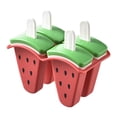 thumbnail image 3 of RuiJiao Watermelon Ice Popsicle Molds with Handles, Reusable Easy Demould Drip-Proof for Homemade DIY Ice Cream, Fruit Pops, Multicolor (Red, Green, Orange), 3 of 8