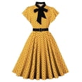 thumbnail image 1 of Ovzne Robes pour Femmes Robe d'Été Mode pour Femmes Décontractée Imprimée d'Été Grand Ourlet Manches Courtes Col Rabattu Robe Grande Taille Robe Maxi Manches Courtes Imprimée Liquidation, 1 of 6