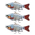 thumbnail image 1 of Lot de 3 Leurres de Pêche Eau Salée Appâts Réutilisables avec Perle Attraction Extérieure Swimbaits Artificiels Crankbait 10cm Type 3, 1 of 8