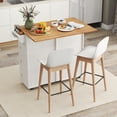 thumbnail image 2 of Costway Îlot de Cuisine Roulant Chariot d'Îlot de Cuisine avec Abattant Armoire pour Poubelle Blanc, 2 of 10