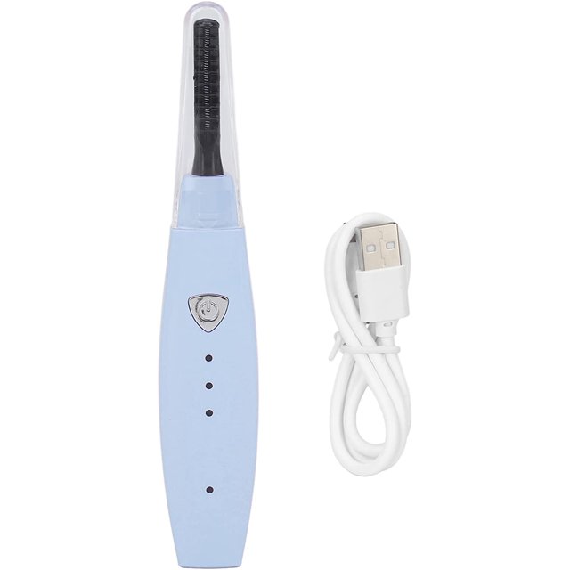 Boucleur de Cils Chauffant, Boucleur de Cils à Réglage Intelligent de la Température à Trois Vitesses, Outil Électrique de Bouclage de Cils Rechargeable par USB pour des Cils Longue Tenue (Bleu)
