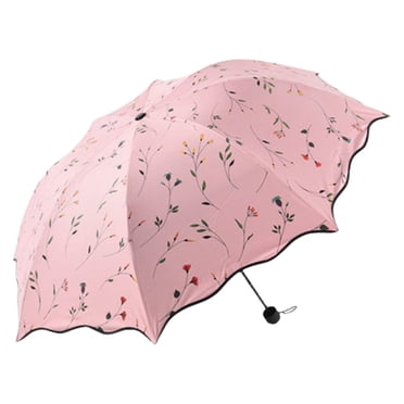 YIMWNYI Parapluie Pliant à Fleurs Quatre Couleurs, Protection Solaire, Imperméable, Design Floral Élégant, Parapluie de Voyage Portable, Parapluie Durable et Léger