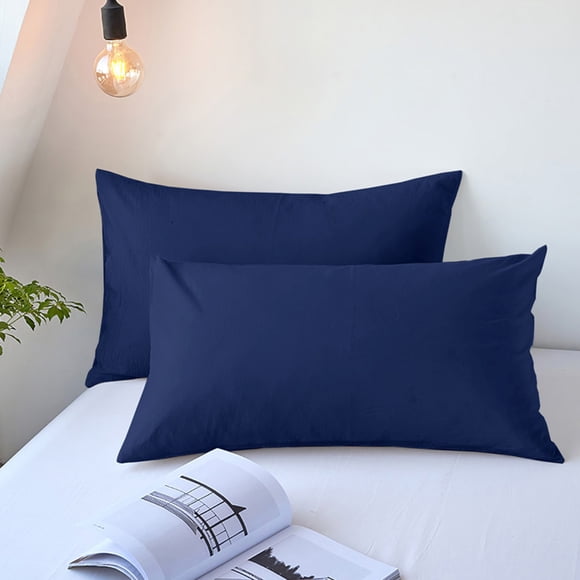 Roiihwy Cooling Pillow Covers 18.90X29.13 Inches - Polyester Pillow Cases for Deep Rest - Cloud Soft, Silky Smooth, Ultra Durable, Easy Care, Navy