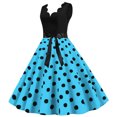 thumbnail image 4 of Kcodviy Robe Vintage d'Été pour Femme à Pois Grande Taille à Manches Évasées Imprimée Sans Manches Décontractée de Soirée Patineuse Grande Taille Robe de Fête Bal, 4 of 5