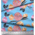 thumbnail image 2 of Soimoi polyester Crepe Fabric Flower & Leaves Watercolor Decor Fabric Printed Yard 42 Inch Wide, 2 of 3