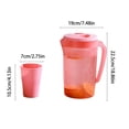 thumbnail image 3 of Large Capacity Cold Water Pitcher With Cups Set,Plastic Beverage Kettle With Lid Handle Tea Juice Pitcher,2.2L Drink Dispenser Cold Hot Water Jug For Home Party Picnic Refrigerator Safe Water Pitcher, 3 of 6