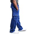 thumbnail image 1 of Kcodviy Men's Rope Loosening Waist Tech Mens Pants Solid Color Pocket Trousers Cut Jean Loose Sports Trousers, 1 of 8