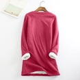 thumbnail image 4 of Kcodviy Hauts d'Automne pour Femmes sous-Manteau en Molleton Actif Col Rond Uni Chandails Amples Femmes Couleur Chaud Manches Longues Chandails à Capuchon Temps Froid Femmes Molleton Duveteux Décontracté Ajusté Chandails à Capuchon de Plage Femmes Ample Shi, 4 of 7