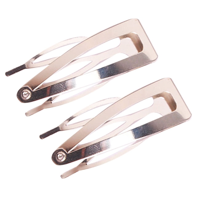 QualitChoice Hair Ornaments Iron Material Hair Accessories Side Clip Snap Fastener Clip Silver 1Set