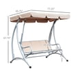 thumbnail image 3 of Outsunny Balançoire de Patio pour 3 Personnes avec Auvent Réglable, Beige, 3 of 10