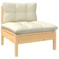thumbnail image 2 of vidaXL 12 Piece Garden Lounge Set with Cream Cushions Solid Pinewood, 2 of 3