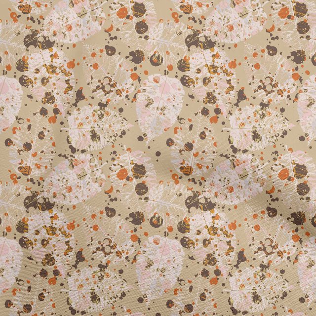 oneOone Cotton Flex Dark Beige Fabric Abstracts Sewing Craft Projects Fabric Prints By Yard 40 Inch Wide