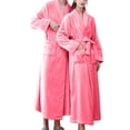 thumbnail image 1 of Women'S Double Pocket Flannel Bathrobe Soft And Warm Double Faced Velvet Bathrobe Pajamas And Home Wear Bathrobe Robe, 1 of 6