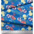 thumbnail image 2 of Soimoi Poly Georgette Fabric Fruits,Swim Ring & Goggles Summer Designs Printed Fabric 1 Yard 42 Inch Wide, 2 of 3