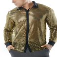 thumbnail image 4 of Chemise à Sequins Printemps Automne pour Hommes Manches Longues Col Rabattu Chemise à Pois, 4 of 6