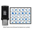 thumbnail image 1 of Printtoo Personalized Birds Theme Icons Round Rubber Stamp Self Inking Stamper 12 mm-Blue, 1 of 1