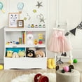 thumbnail image 4 of Costway Bibliothèque Multifonction pour Enfants Bac de Rangement pour Jouets Armoire au Sol pour Enfants Blanc, 4 of 10