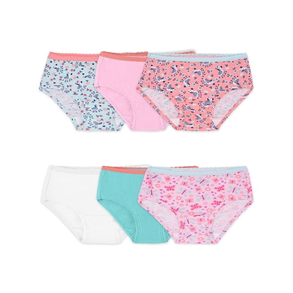 Fruit of the Loom Toddler Girls 6Pk Cotton Hipster, Size 2T/3T