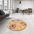 thumbnail image 4 of Ahgly Company Machine Washable Indoor Square Transitional Orange Area Rugs, 7' Square, 4 of 7