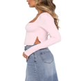 thumbnail image 4 of Solid Slit Crop Top Streetwear for Women, 4 of 6