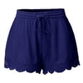 thumbnail image 1 of Dealovy Pajamas Shorts for Women Plus Size Drawstring Elastic High Waisted Lace Bottom Comfy Lounge Shorts, 1 of 5