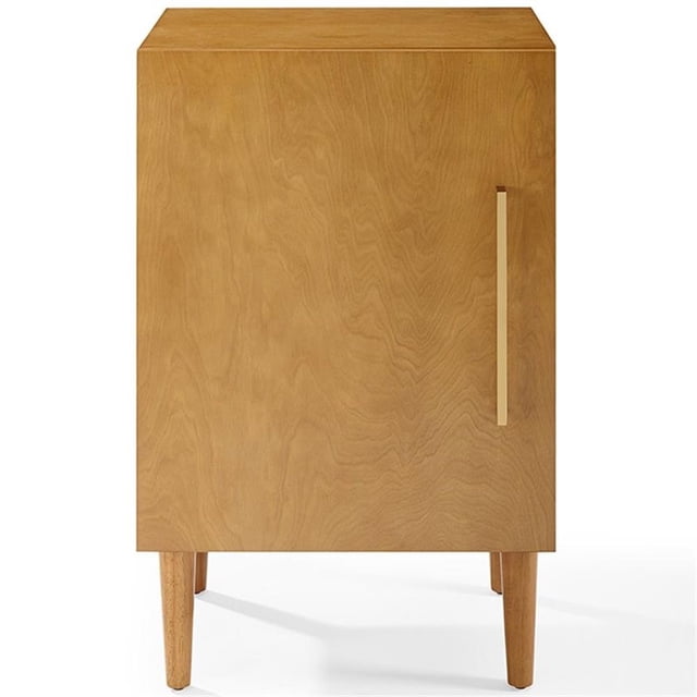 Pemberly Row Contemporary Wood Record Player Stand in Acorn Brown
