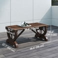 thumbnail image 3 of Outsunny Rustic Wood Wheel Outdoor Garden Bench for 2-Person with a Unique Wheel Design on the Legs & Durable Build, 3 of 10