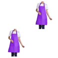thumbnail image 4 of Decodeary 12pcs Woman Apron With Pockets Efficient And Stylish Cooking Companion Polyester Adjustable Half-length Adult Apron purple 2Set, 4 of 6