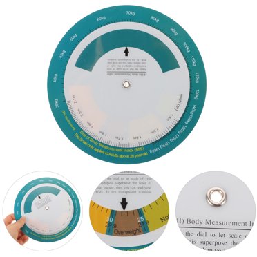 Luxshiny Lot de 1 Tableau de Poids Corporel Bmi Tableau Suspendu Index Bmi Plastique Multi Rond Usage Intérieur 15x15x0.8in