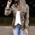 thumbnail image 2 of Chemisier Décontracté pour Femmes Veste en Denim Perforée à Boutons pour Femmes avec Poche Manteau, 2 of 6